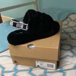 Ugg K Fluff Yeah Slide , Black, 5