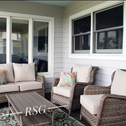 Patio, Garden, Outdoor Furniture Set ⭐ Ridge Glider Loveseat And 2 Chairs Set 💚No Needed Credit Check 💛 $39 Down Payment with Financing