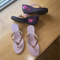 Bebe & Pink Crystal Bling Lady Larells  size 10 sandals
