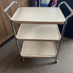vintage Mid-Century Modern Cosco 3-tier rolling utility or bar cart