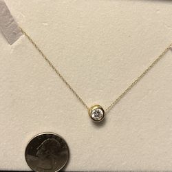 Bezel Pendant Necklace In 14k Gold