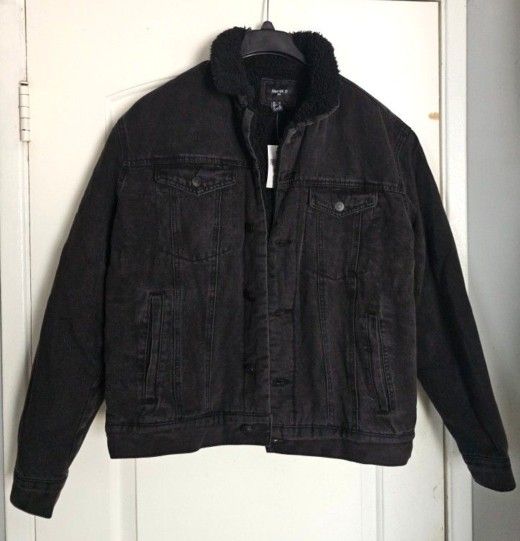 Men's Denim Trucker Sherpa Jacket XL Black