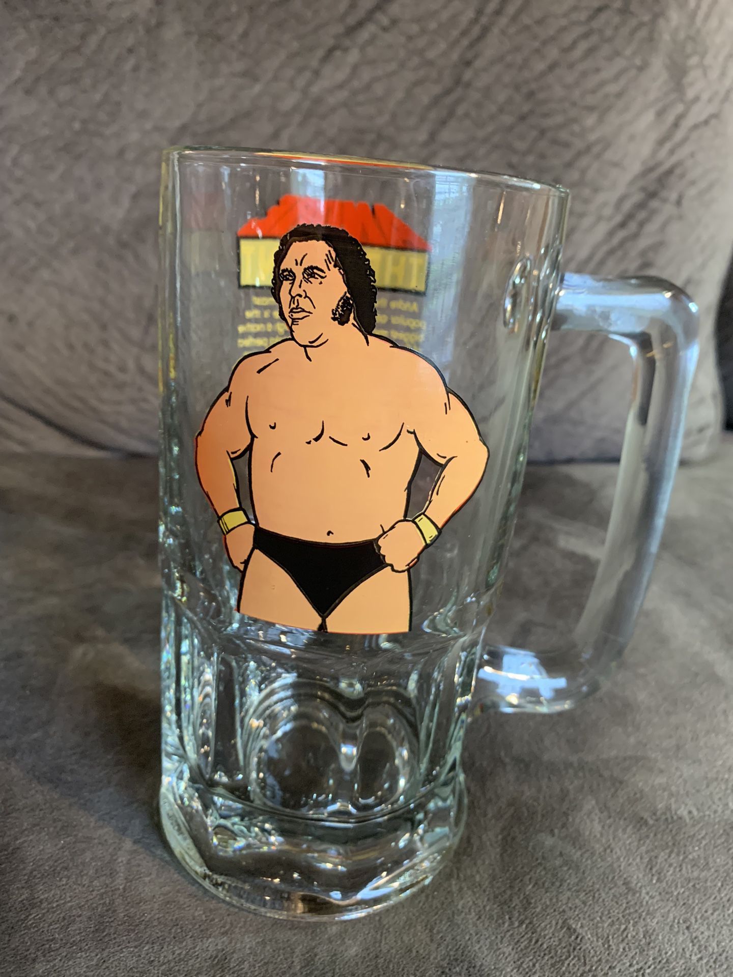 Vintage 1985 WWE Andre the GIANT 32oz Glass Mug