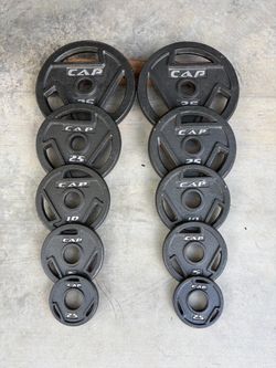 Cap Olympic Barbell Grip Weight Plates $170