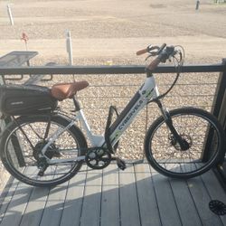Basically Brand New Electric Bike.  Runs Perfect No Problems. Comes With Saddle Bag And Helmet And Heavy Duty Bike Lock.