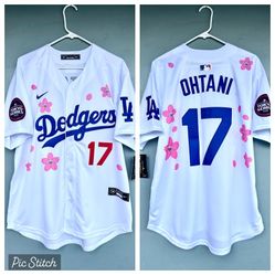 Dodgers Ohtani Tokyo Series Flowers Jersey
