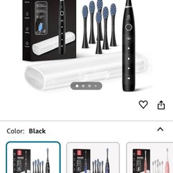 New In Box Electric Toothbrush for Adults with 6Soft Brush Heads&Travel Case,150Days Battery Life Travel Toothbrush w/76,000VPM Maglev Motor&USB Recha
