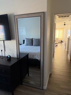 Large Full-Length Mirror – Modern Wood Frame