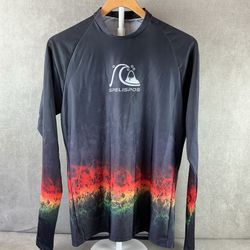 Spelispos XL Rash Guard Long Sleeve Swim Surf Shirt UV Sun Protection Black