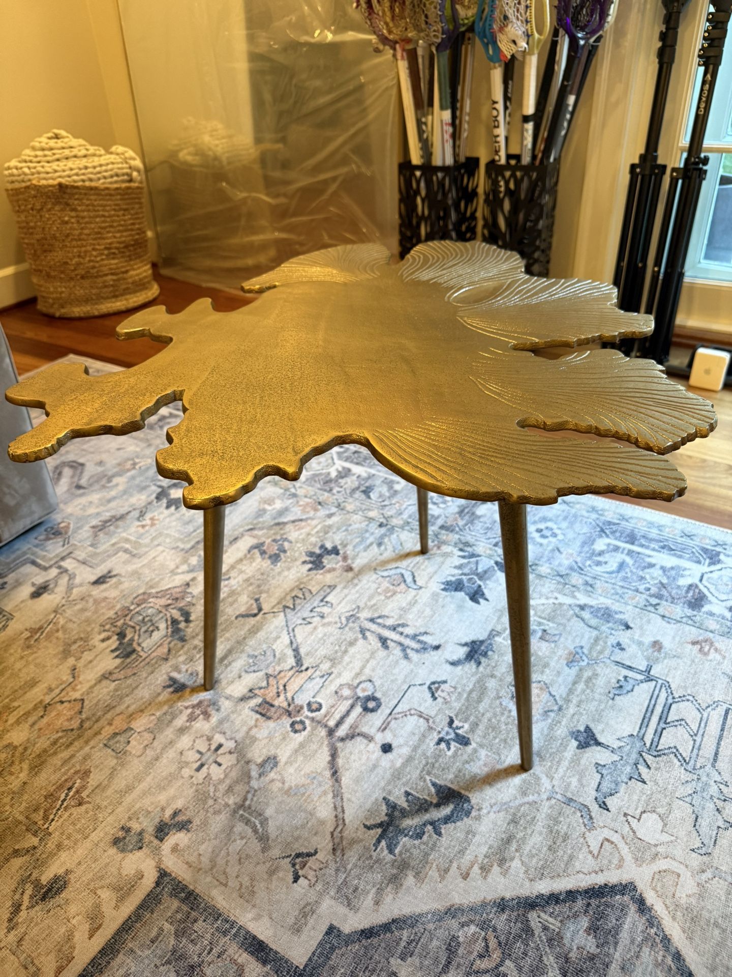 Gold Leaf Sofa End Table - Set Of 2