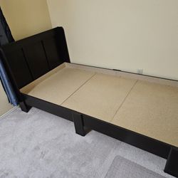 Twin Size Black Wood Bed Frame
