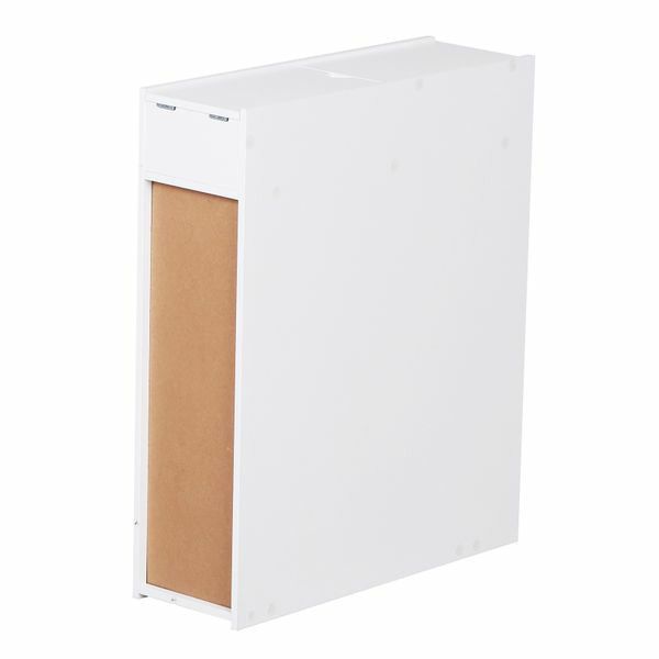 Bathroom Storage Cabinet Wooden Toilet Floor Organizer with Drawers- White