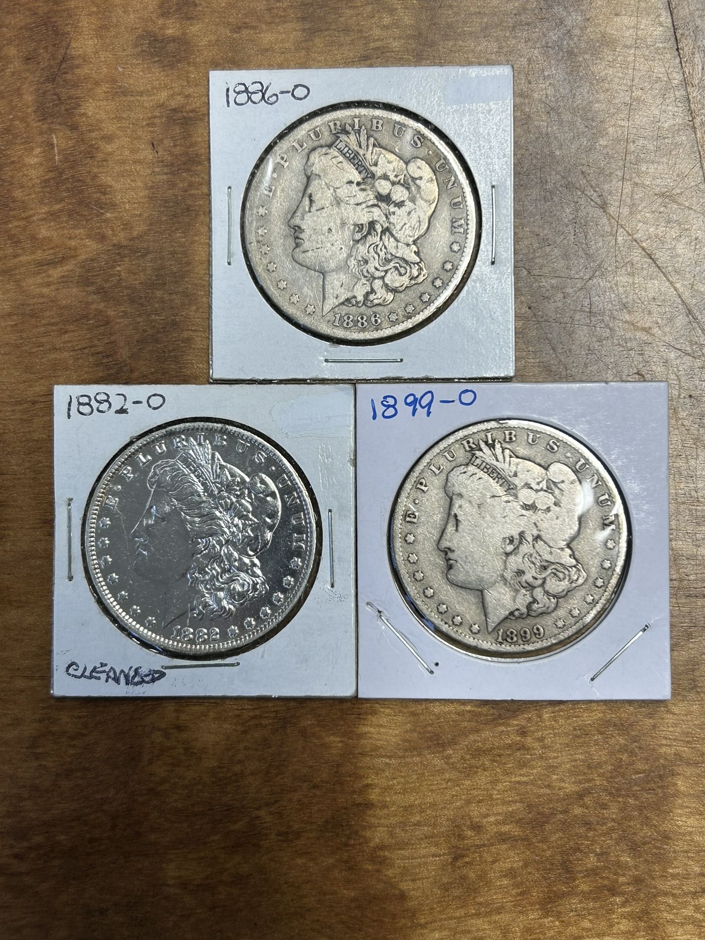 3 Morgan Silver Dollars - 90% Silver. Group 5