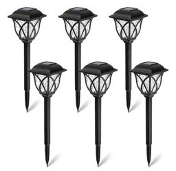 GIGALUMI Solar Black Integrated LED Path Light (6-Pack)