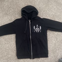 Black Chrome Heart Hoodie XS
