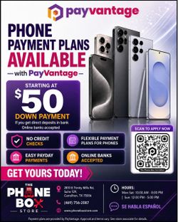 Get your iPhone today with PayVantage finance option with $50 down