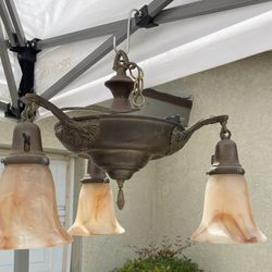 Pretty Metal And Glass Chandelier 