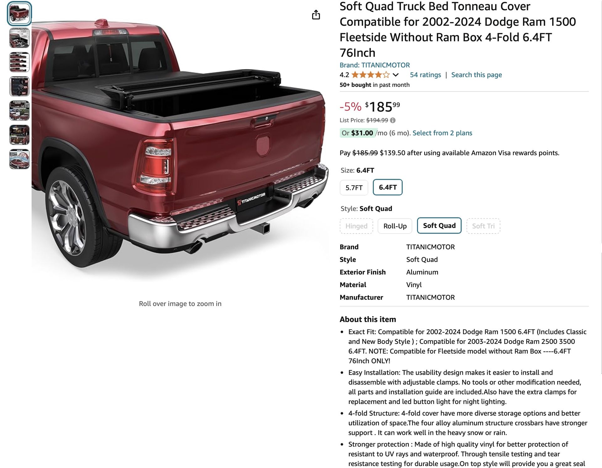 Truck Bed Cover 33196