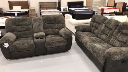 Sofa- Love seat set with extra cushions- firm price