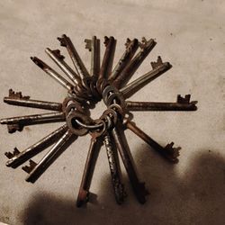 Antique Vintage Metal Skeleton Keys (17)