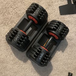 Grit Adjustable Dumbbells: 11 to 55 Pounds each dumbbell 