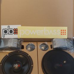 Car speakers : POWERBASS 1 PAIR 6.5 INCH 210 WATTS HIGH OUTPUT COMPONENT SET WITH CROSSOVER  car speakers Brand new