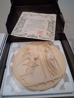 Vintage 1985 Italian Collector Plate | The Annunciation | Alabaster Relief | Limited Edition