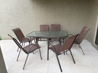 Outdoor Patio Dining Set – Table & 6 Chairs