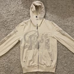 Marc EckÅ Ivory Jacket w/Zipper/Pouches Size Small 100% Cotton