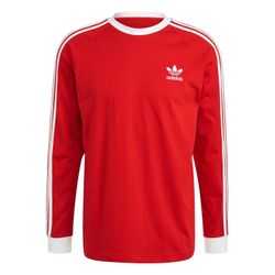 ADIDAS ORIGINALS 3-STRIPES LS T SCARLET / WHITE SIZE S & L