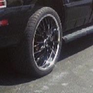 22” BLACK LORENZO WHEELS W/ CHROME LIP AND LOW PROFILE TIRES