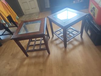 Wood end tables