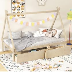New-Twin Bed Frame with 2 Storage