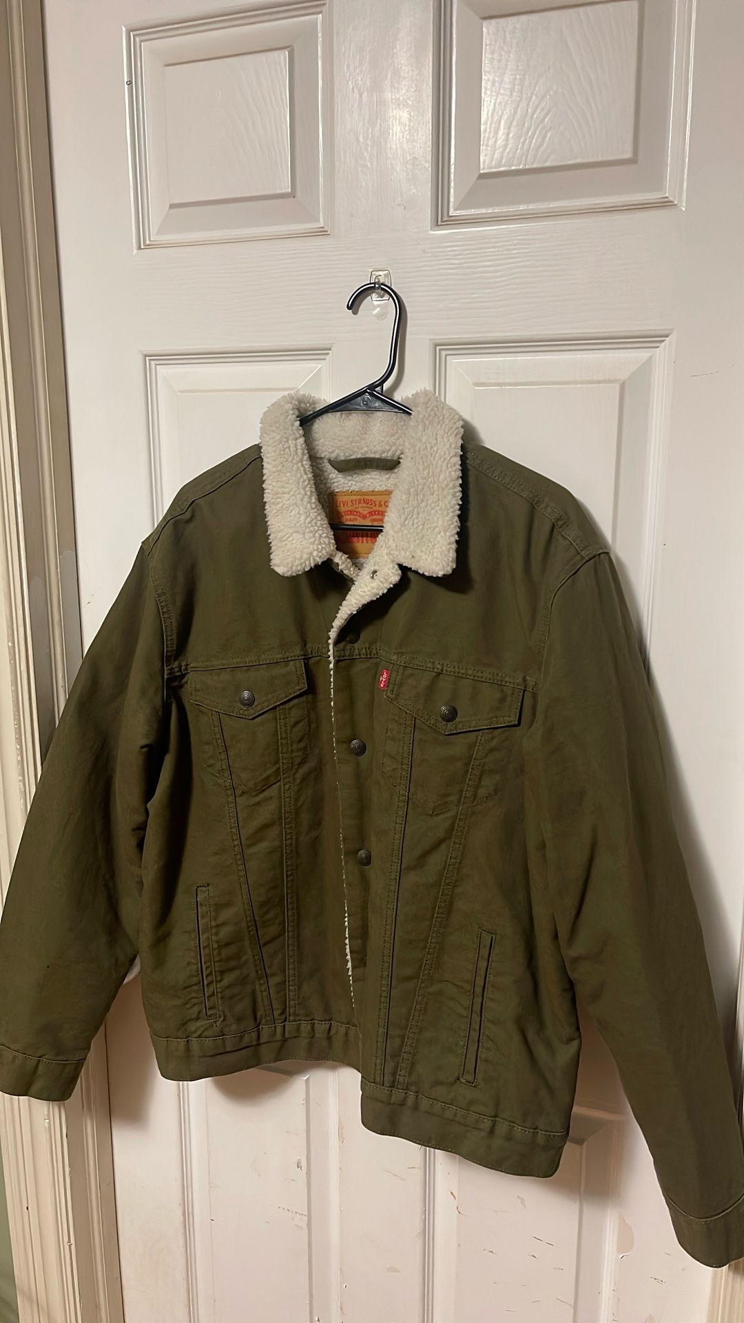 Levis Olive Sherpa Jacket
