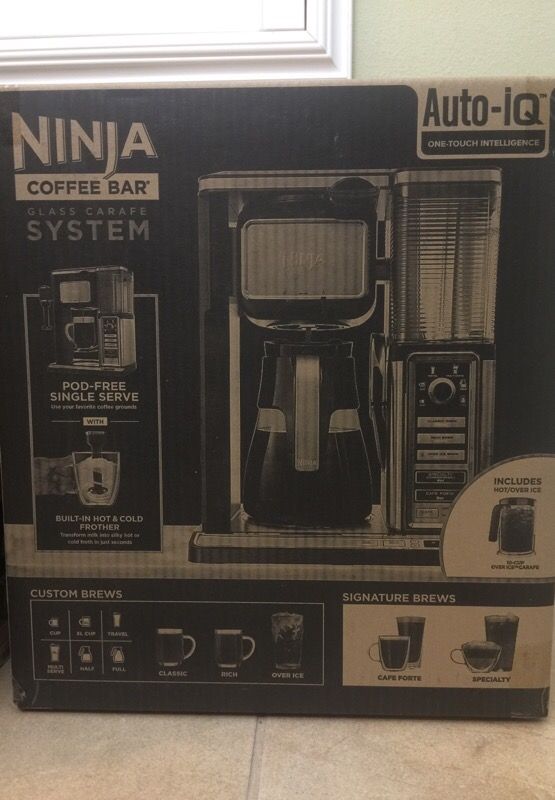 Ninja Coffee Bar System with Glass Carafe CF092W Brand New in Sealed Box