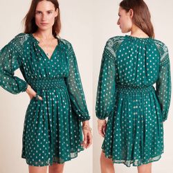 New With Tag Anthropologie Hazell Embroidered Tunic Dress