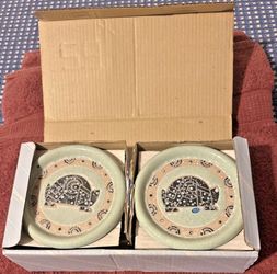 Vintage Made in Japan Speckled Stoneware Turtle Trinket Boxes Set of 2