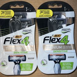 2 Pack BiC Flex4 Titanium Sensitive Men's Disposable Razors - 3ct