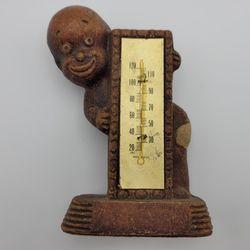 Diaper Dan Thermometer Figurine Vintage 1949 Wood Pulp Resin Multi Products