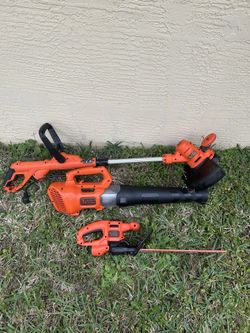 Black And Decker Trimmer, Blower, And Hedge Trimmer Combo