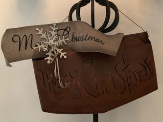 Rustic Metal Mail Bag Holiday Decor