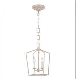 Elegant Lighting Denmark 2 Light 9.5" Wide Single Mini Cage Style Taper Candle Pendant