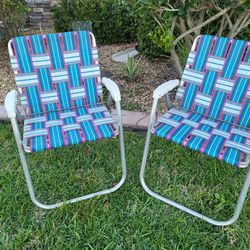 TWO Classic Folding Beach/Outdoor Chairs