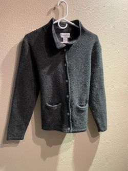 Stephanie Parks Designer 100% Wool Women’s Sweater Dark grey