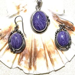 Sterling Charoite Jewelry Set