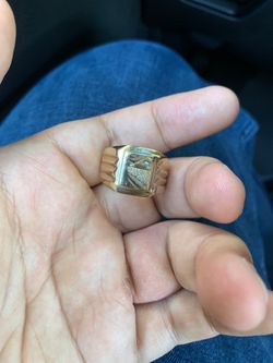 Brass gold ring for men