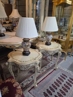 Vintage Japanese Satsuma-Style Table Lamps- Hand Painted (Pair)