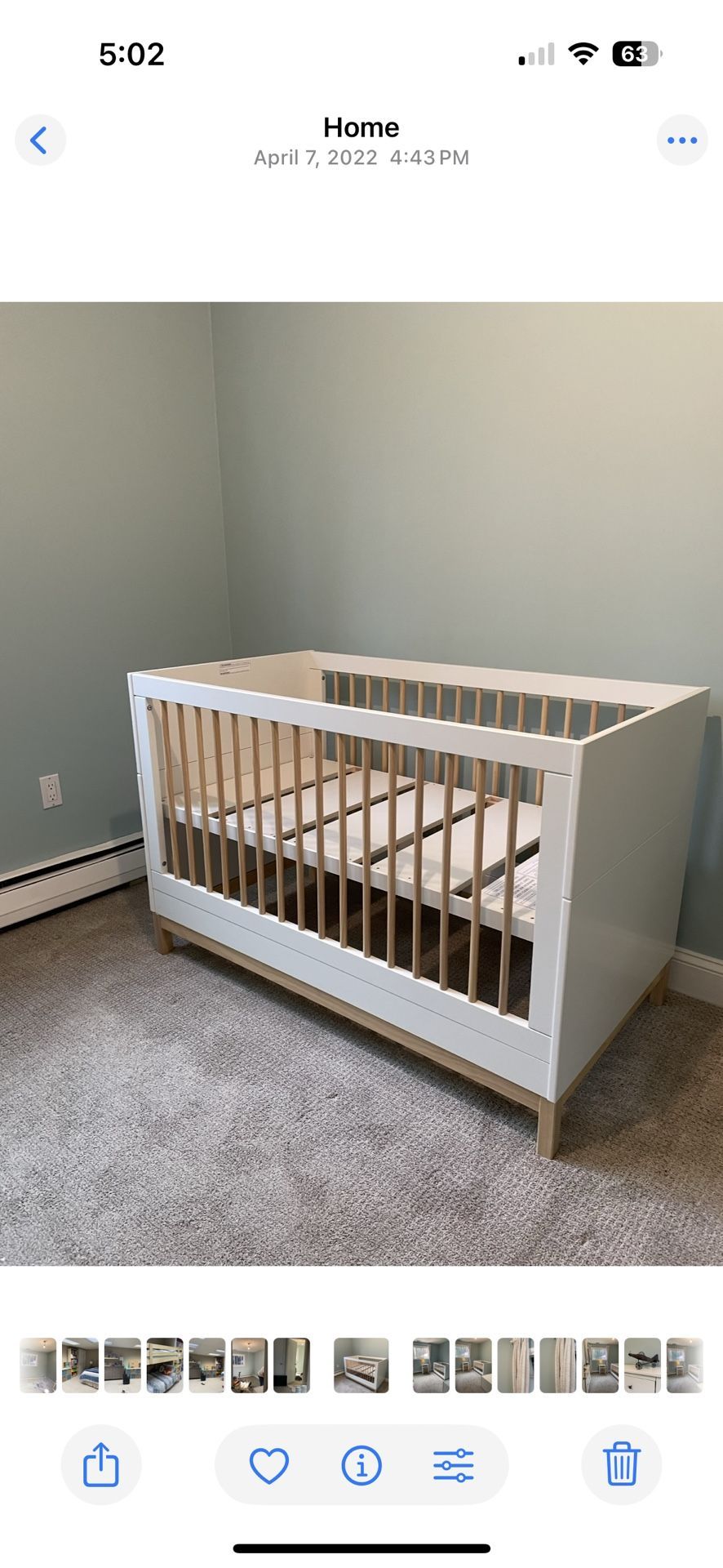 Nestig convertible crib w/ Mattress 