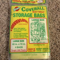 Warp's Coverall Heavyweight Storage Bags Large Size 40x72 4 Bags 