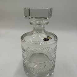 Bohemia Crystal Rare Whiskey Decanter With Square Stopper, 700ml Made In Czech Republic